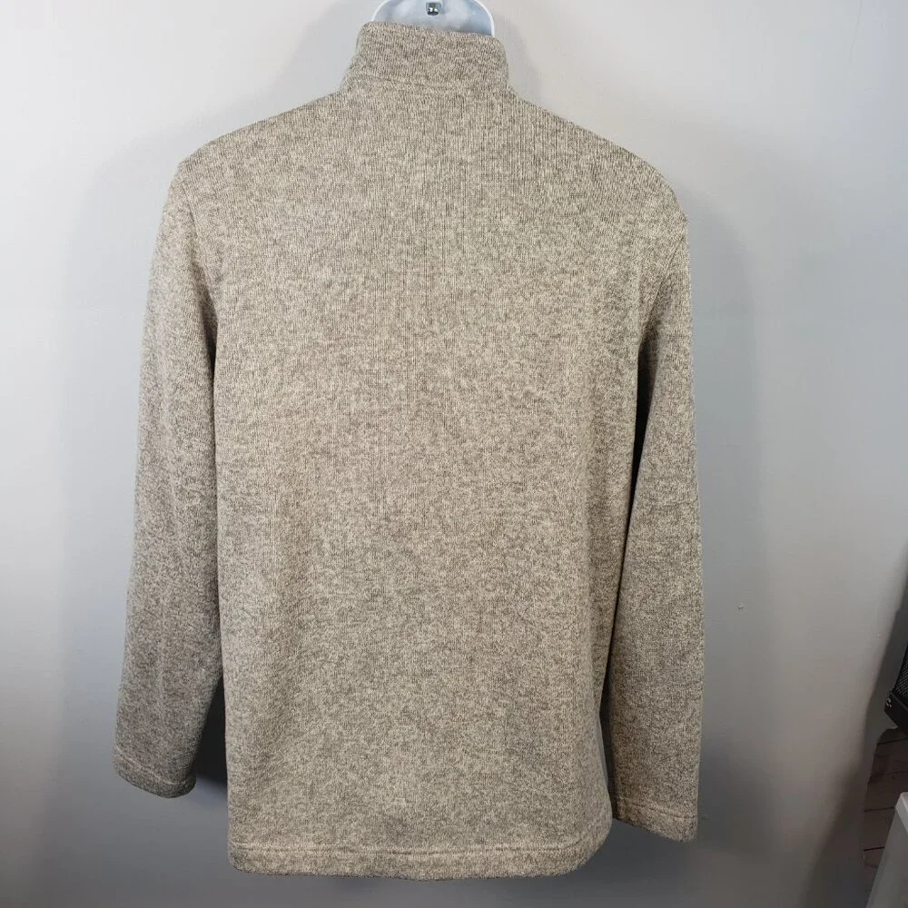 Grove & Hollow Men's Large L Zippered Pullover Sweater Long Sleeve Beige / A254
